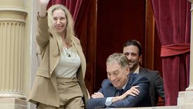 Karina Milei junto a Diego Santilli.