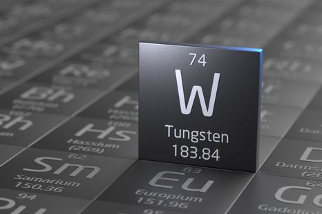 W, el símbolo del tungsteno. W, el símbolo del tungsteno.