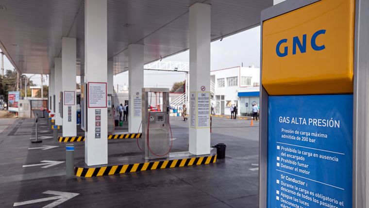 Estación de servicio de GNC de YPF.