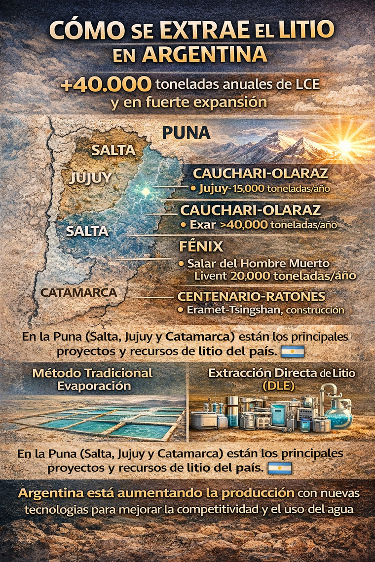 Extracción de litio en la Argentina