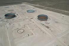 Construcción de tanques. Las obras en Punta Colorada, Río Negro, avanzan.